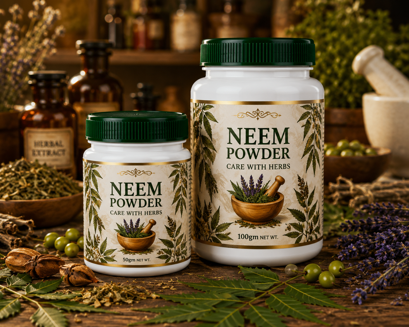 NEEM POWDER - CARE WITH HERBS - Azadirachta indica